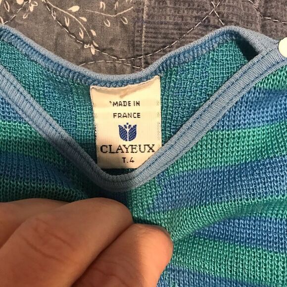 Clayeux blue turquoise sweater T4 snap top EUC - Picture 2 of 5